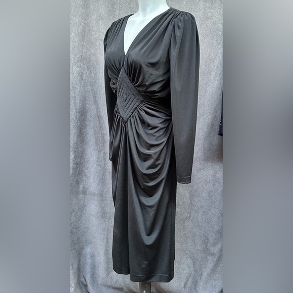 Vintage Wiggle Dress black 80s Sz 10 - Picture 2 of 5